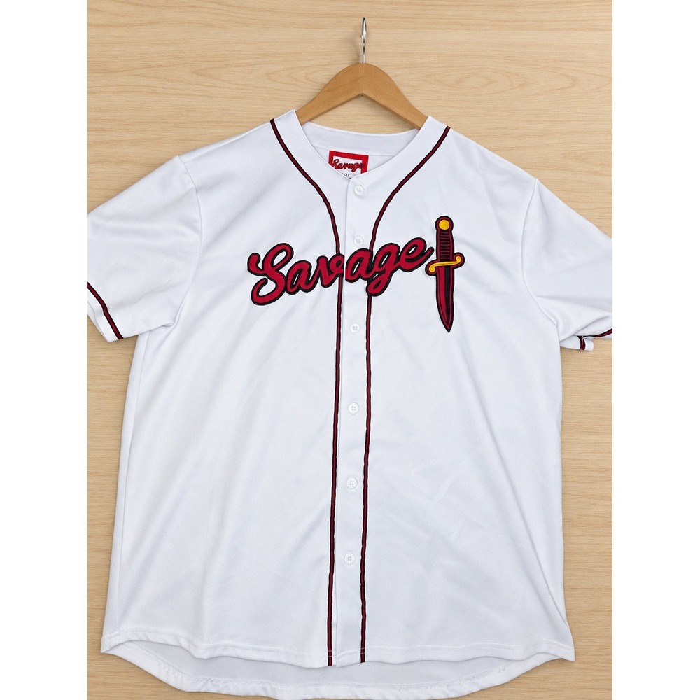 21 Savage Mode II Baseball Jersey White Red Dagger XL Metro Boomin Merch